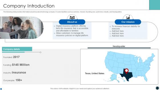 Company Introduction Life Coverage Platform Pitch Deck