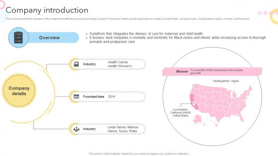 Company Introduction Maternity Support Platform Pitch Deck