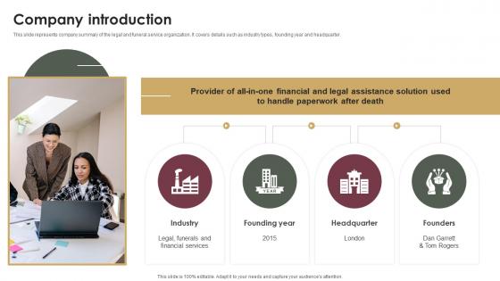 Company Introduction Probate Assistance Solutions Company Investor Funding Elevator Pitch Deck Company Introduction Probate Assistance Solutions Company Investor Funding Elevator Pitch Deck