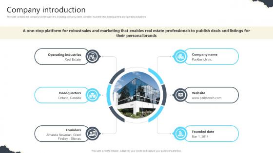 Company Introduction Real Estate Platform Investor Funding Elevator Pitch Deck Company Introduction Real Estate Platform Investor Funding Elevator Pitch Deck