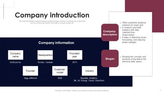 Company Introduction Smart Grid Analytics Investor Fund Raising Designs PDF