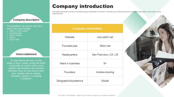 Company Introduction Social Community Management Solution Funding Pitch Presentation Designs Pdf Company Introduction Social Community Management Solution Funding Pitch Presentation Designs Pdf