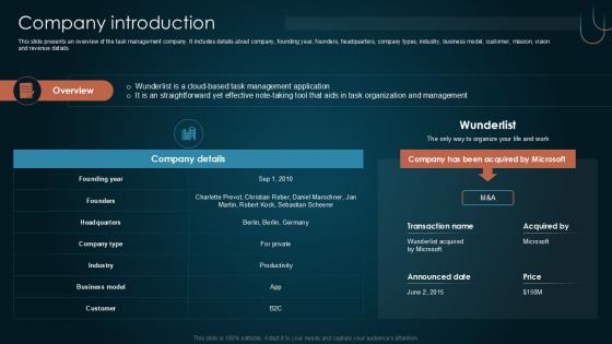 Company Introduction Team Collaboration Platform Pitch Deck PPT Example