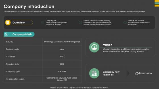 Company Introduction Waste Control Platform Pitch Deck Ppt Sample Company Introduction Waste Control Platform Pitch Deck Ppt Sample