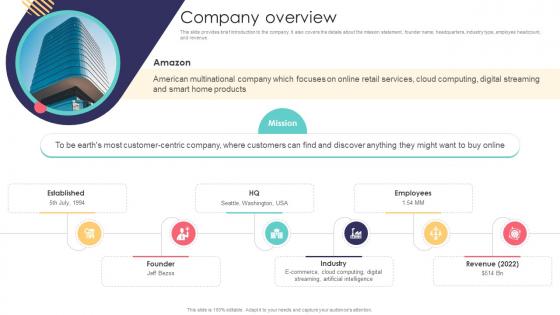 Company Overview E Commerce Company Business Model BMC SS V