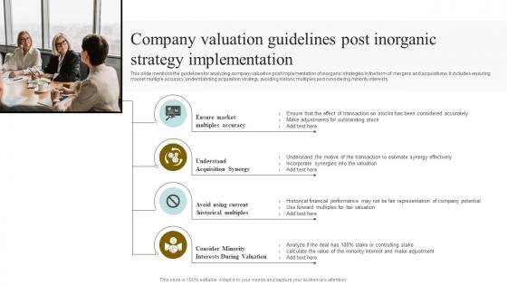 Company Valuation Guidelines Post Inorganic Strategy Implementation Diagrams Pdf