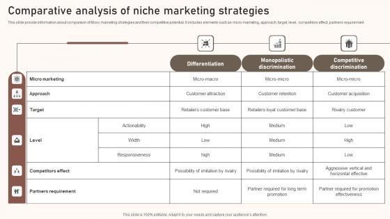 Comparative Analysis Of Niche Marketing Strategies Demonstration Pdf