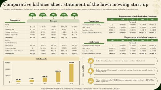 Comparative Balance Sheet Statement Of The Lawn Mowing Landscaping Business Plan Ppt Slide BP SS V