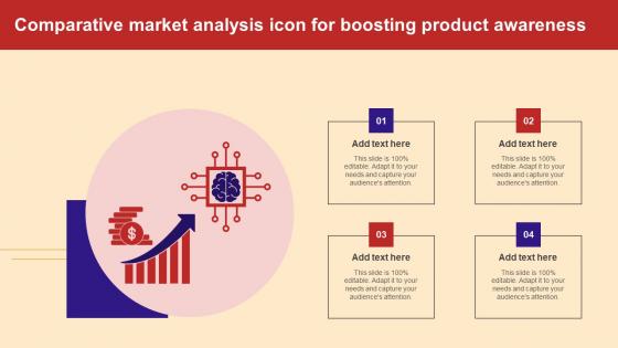 Comparative Market Analysis Icon For Boosting Product Awareness Brochure Pdf
