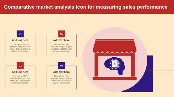 Comparative Market Analysis Icon For Measuring Sales Performance Background Pdf