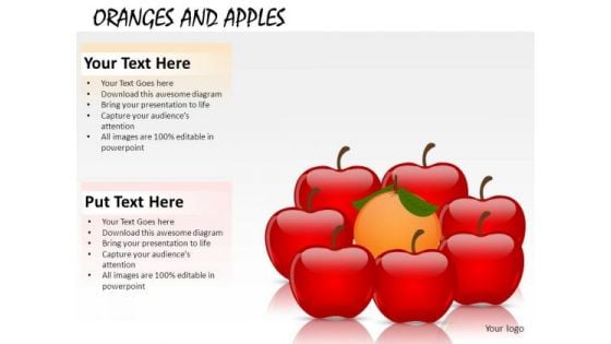 Compare Oranges And Apples PowerPoint Slides And Ppt Diagram Templates