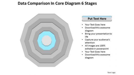 Comparison In Core Diagram 6 Stages Sample Business Proposal Outline PowerPoint Templates