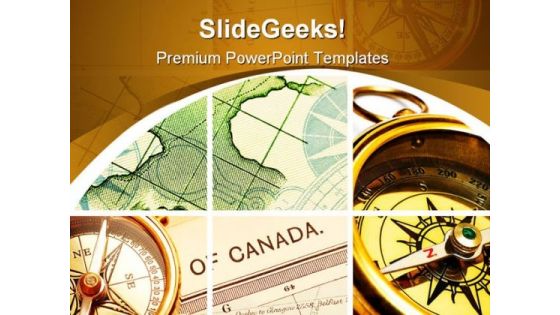 Compass And Map Collage Geographical PowerPoint Themes And PowerPoint Slides 0611