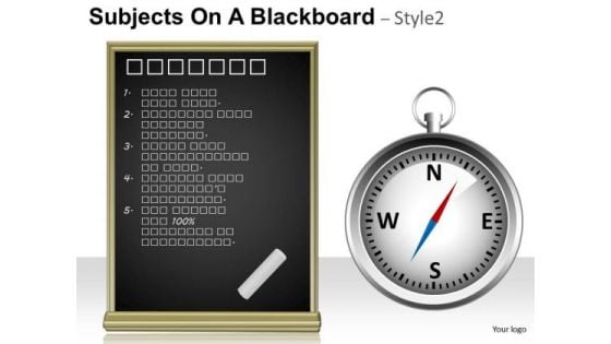 Compass Directions Subjects On A Blackboard 2 PowerPoint Slides And Ppt Diagram Templates