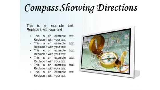 Compass Showing Directions Geographical PowerPoint Presentation Slides F