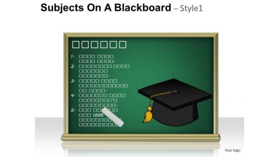 Competition Subjects On A Blackboard 1 PowerPoint Slides And Ppt Diagram Templates