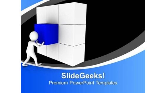 Complete The Blocks Wall With Your Ability PowerPoint Templates Ppt Backgrounds For Slides 0713