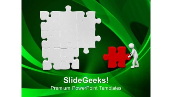 Complete The Puzzle For Business Solution PowerPoint Templates Ppt Backgrounds For Slides 0613