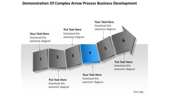 Complex Arrow Process Business Development Ppt Plans Template PowerPoint Templates