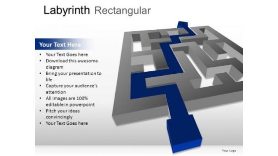 Complex Labyrinth Rectangular PowerPoint Slides And Ppt Diagram Templates