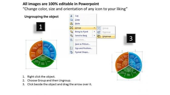 Complex Pie Chart PowerPoint Templates Circle Process Ppt Slides