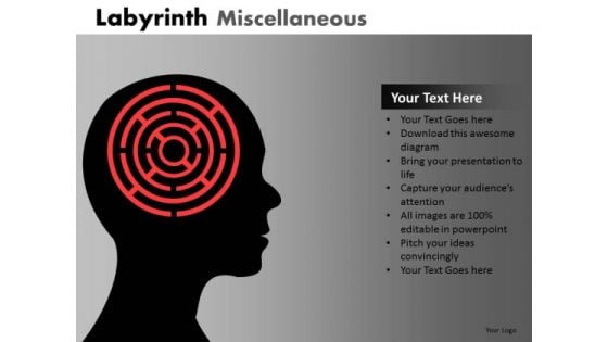 Complication Brain PowerPoint Templates Labyrinth Ppt Slides