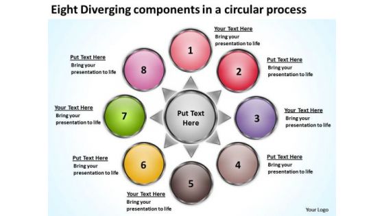 Components In A Circular Process Relative Flow Arrow Diagram PowerPoint Templates