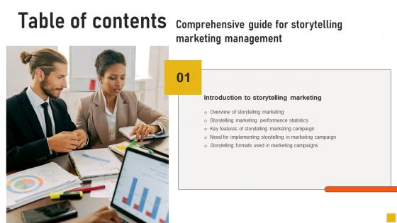 Comprehensive Guide For Storytelling Marketing Management Table Of Contents Clipart Pdf