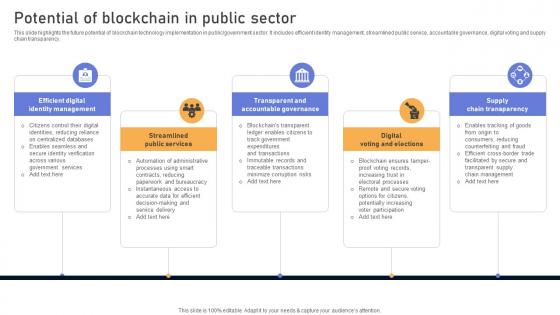 Comprehensive Look At Blockchain Potential Of Blockchain In Public Sector BCT SS V