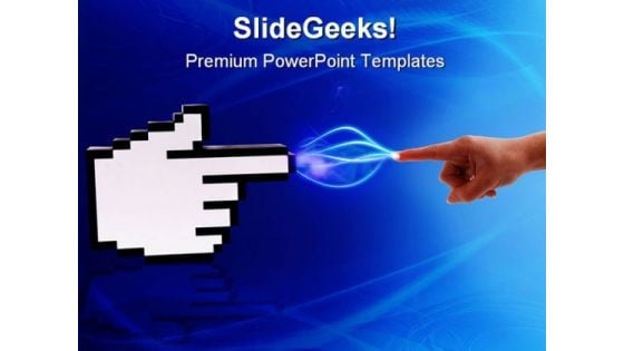 Computer Cursor And Hand People PowerPoint Templates And PowerPoint Backgrounds 0411