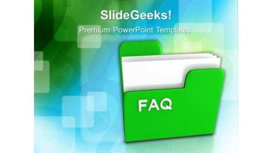 Computer Folder With Faq Internet PowerPoint Templates And PowerPoint Themes 0912