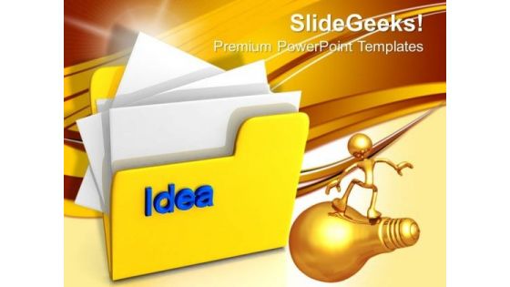 Computer Folder With Idea PowerPoint Templates And PowerPoint Themes 1012