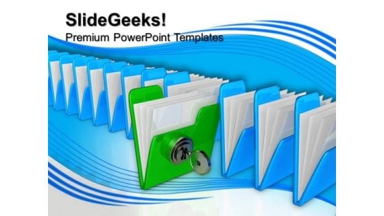 Computer Folder With Key Internet PowerPoint Templates And PowerPoint Themes 0912