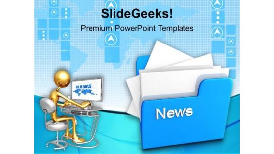 Computer Folder With News PowerPoint Templates And PowerPoint Themes 1012