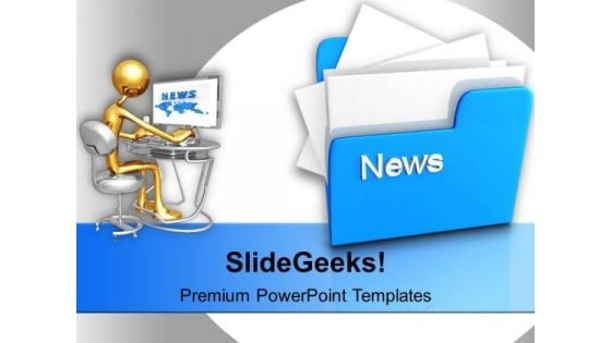 Computer Folder With News PowerPoint Templates Ppt Background For Slides 1112