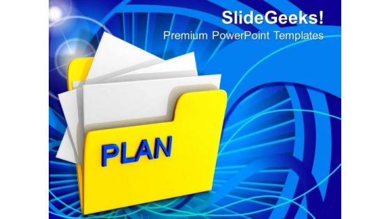 Computer Folder With Plan PowerPoint Templates And PowerPoint Themes 0912