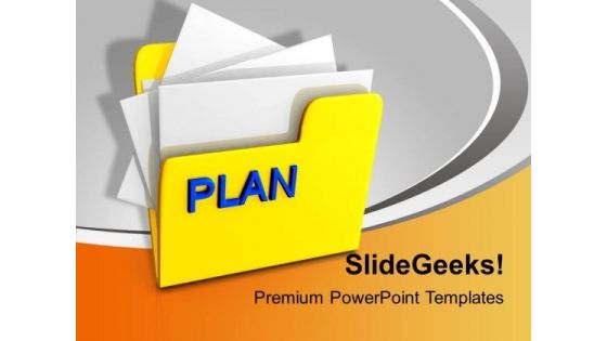 Computer Folder With Plan PowerPoint Templates Ppt Backgrounds For Slides 1212