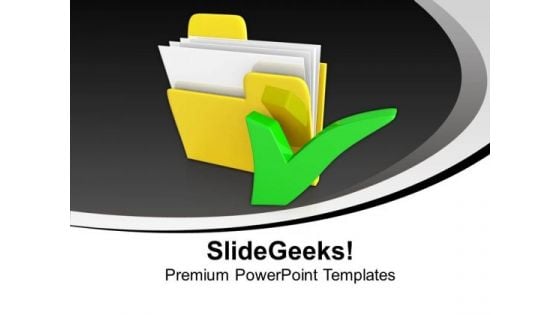 Computer Folder With Tick Mark Business PowerPoint Templates And PowerPoint Themes 1012