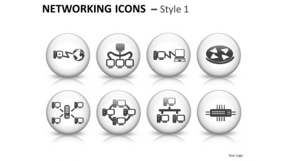 Computer Internet Networking Icons Graphics Clipart For PowerPoint