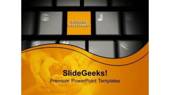 Computer Keyboard With Business Development PowerPoint Templates Ppt Backgrounds For Slides 0113