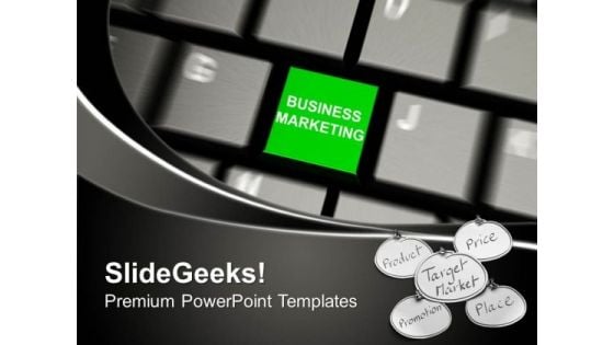 Computer Keyboard With Business Marketing PowerPoint Templates Ppt Backgrounds For Slides 0113