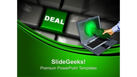 Computer Keyboard With Deal Business PowerPoint Templates And PowerPoint Themes 1012