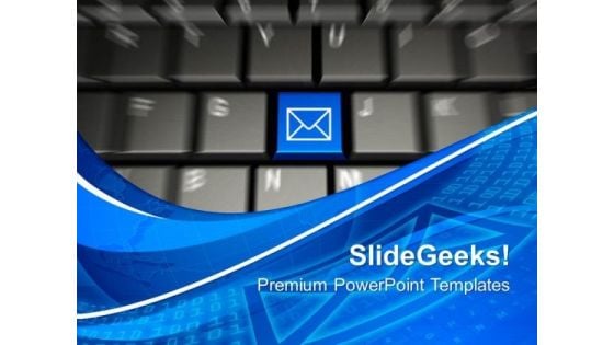 Computer Keyboard With Email Sign PowerPoint Templates And PowerPoint Themes 1012