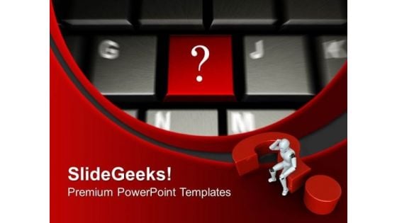 Computer Keyboard With Question Mark Key Symbol PowerPoint Templates And PowerPoint Themes 1012