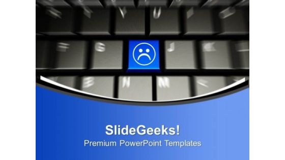 Computer Keyboard With Sad Smiley Face PowerPoint Templates Ppt Backgrounds For Slides 0113