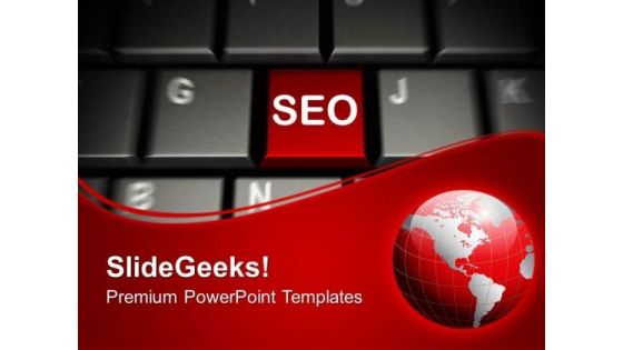 Computer Keyboard With Seo PowerPoint Templates And PowerPoint Themes 0912