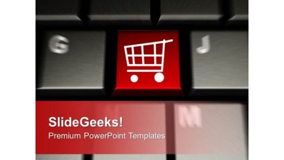 Computer Keyboard With Shopping Cart Key PowerPoint Templates Ppt Backgrounds For Slides 0113