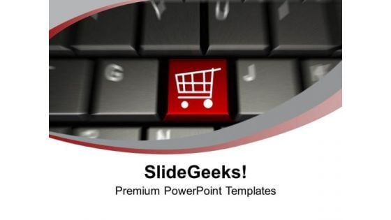 Computer Keyboard With Shopping Cart Key PowerPoint Templates Ppt Backgrounds For Slides 0213