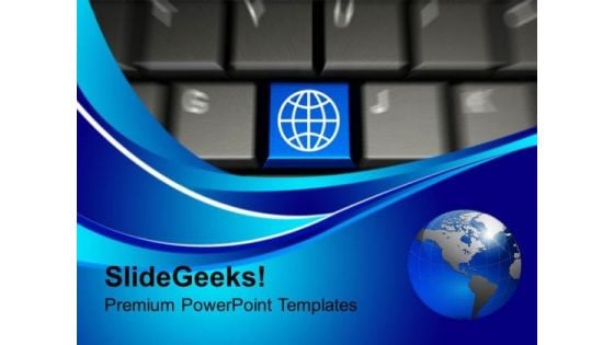 Computer Keyboard With World Key PowerPoint Templates And PowerPoint Themes 1112