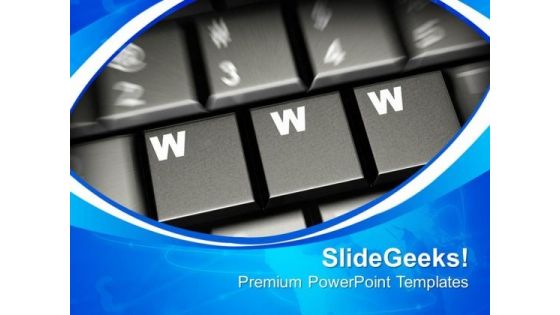 Computer Keyboard With Www Internet PowerPoint Templates And PowerPoint Themes 1112